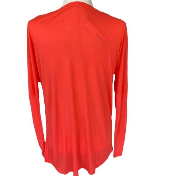 NEW La made tee orange long sleeve high low front pockets size XS - Picture 2 of 13